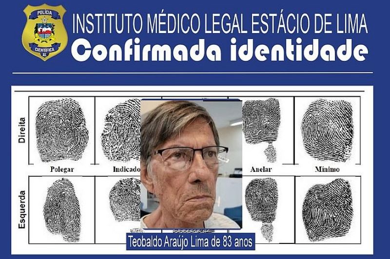 Teobaldo Araújo Lima, de 83 anos, estava desaparecido desde 22 de abril