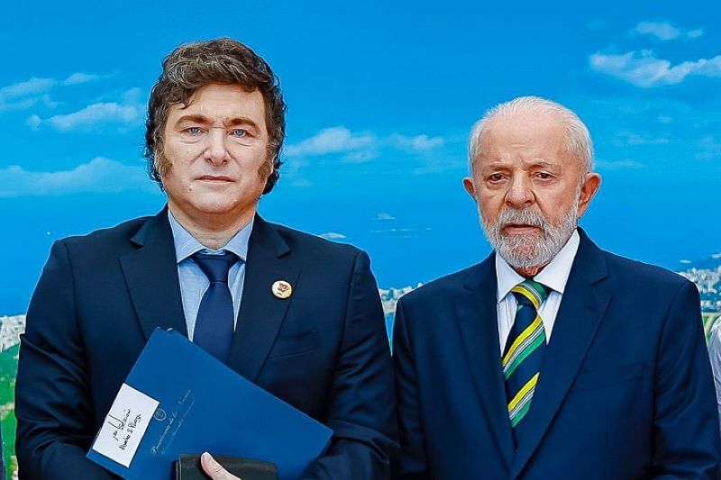 Presidente Luiz Inácio Lula da Silva (PT) recebe o presidente da Argentina, Javier Milei, na abertura do G20 no Rio de Janeiro