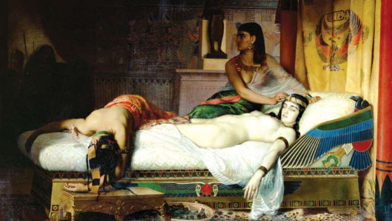 SENSUAL A tela “A morte de Cleópatra” (1874), de Jean André Rixen: a rainha é acompanhada pelas criadas Eiras e Carmione